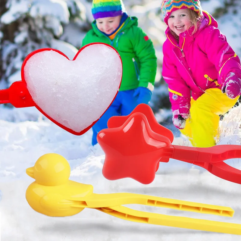  snowball maker clip children outdoor plastic winter snow sand bear heart mold tool for thumb200