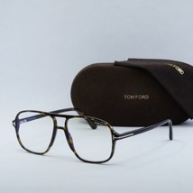 TOM FORD FT5737-B 052 Dark Havana 56mm Eyeglasses New Authentic - £134.53 GBP