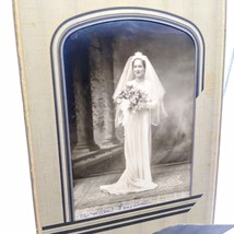 Vintage Wedding Cabinet Card, Special Day Black and White Photograph, Blushing - £15.46 GBP
