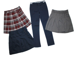 French Toast Lot of 4  Pleated School Uniform Skirts &amp; Pants Size 14 Blue Gray - £27.04 GBP