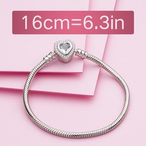 Authentic 100%  925 Sterling Silver Snake Chain Bangle &amp; Bracelet with CZ Love H - £59.88 GBP