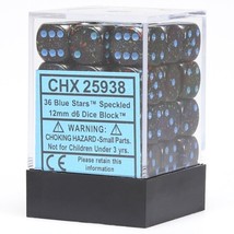 Chessex Manufacturing d6 Cube 12mm Speckled Blue Stars (36) - £9.10 GBP