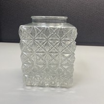 1 Vintage 6x4.25” Cuboid Diamond Quilted Clear Glass Lamp Shade (5 avail... - $13.77