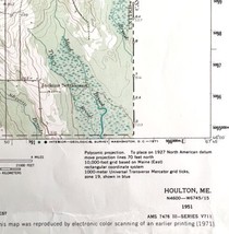 Map Houlton Maine 1951 Topographic Geological Survey 1:62500 22 x 18&quot; TOPO3 - £34.80 GBP