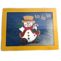 Mr Christmas Snowglobe Christmas Unposted Postcard Fa La La Snowman Yellow - £9.56 GBP