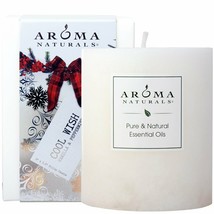 Aroma Naturals Holiday Essential Oil Scented Pillar Candle, Vanilla &amp; Pepperm... - £14.73 GBP