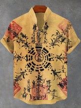 Men&#39;s Taoist Runes Art Print Casual Shirt - $26.00