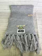 Disney Star Wars Mandalorian Baby Yoda Gray Scarf with Tassels Adult Unisex NEW - £22.22 GBP