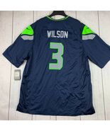 Russell Wilson 3 Seattle Seahawks NFL Nike 2XL Blue Jersey Shirt New Men - $97.71 CAD