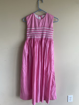 Strasburg Maxi dress Girls 14Y Pink Cotton Sleeveless Smocked Easter Spring - $24.70