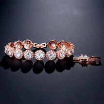 Luxury Round Cut AAA Cubic Zirconia Bracelet &amp; Bangle for Women Fashion Bridal W - £18.83 GBP