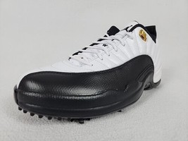 Nike Air Jordan 12 Low Taxi Golf Shoes Men&#39;s U.S. Size 10 Black White DH4120-100 - £180.91 GBP