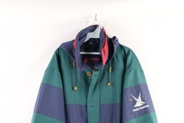 Vintage 90s Helly Hansen Mens Large Spell Out Color Block Hooded Sailing Jacket - £79.09 GBP