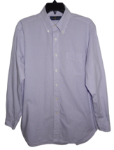 Ralph Lauren Blue Label Men&#39;s Size 16 Purple White Plaid LS Button Front Shirt - £12.01 GBP