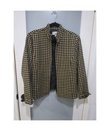 Brownstone Studio Petites Houndstooth Zip Jacket PXL | Gold Thread Lined... - $744.00 MXN