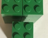 Vintage Tyco 2x2 Green Brick Lot Of 15 Pieces Toys Building Blocks - $5.93
