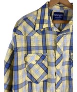 Vintage Wrangler Pearl Snap Shirt Size 2XL Mens Yellow Blue Plaid Wester... - €68,47 EUR