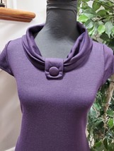 Alyn Paige Womens Purple Polyester Cowl Neck Cap Sleeve Knee Length Dress Size M - £22.35 GBP