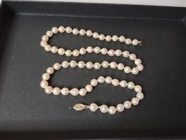 21 Inch Pearl Necklace With 14K Gold Clasp - £159.39 GBP