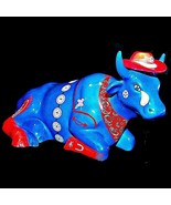 Retired Even Cowgirls Get The Blues 2001 Cow Parade Ceramic Figurine 9180 - $37.99