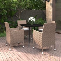  Garden Dining Set Beige PE Rattan Medium Seats Many - $619.49