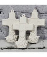 Ceramic Bisque Cross Ornaments Ready To Paint Lot Of 3 Easter Christmas - £11.78 GBP