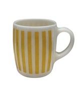 Hazel Atlas Yellow Retro Milk Glass Mug Vintage Striped Mug Candy Stripes Sunny