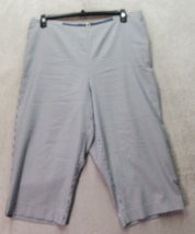 Alfred Dunner Capri Pants Womens Size 20W Gray Striped Seersucker Elastic Waist - £16.64 GBP