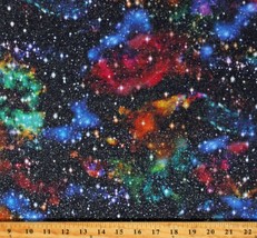Cotton Galaxy Space Stars Stargazers Glitter Fabric Print by the Yard D772.85 - £11.15 GBP