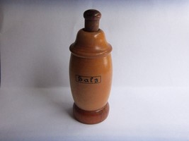 Vintage Wood Salt Dispenser Salz Salt Shaker Unused - £19.74 GBP