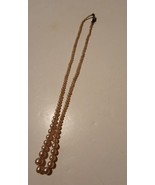 50s/60s Faux  Pearl Necklace Vintage Bronze Tone Mcm Vtg - £15.41 GBP
