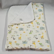 Kyle &amp; Deena Safari Zoo Animal Elephant Giraffe Zebra Rainbow Baby Blanket White - £24.42 GBP