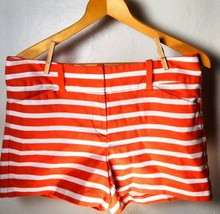 Ann Taylor Petite Shorts Women&#39;s Size 6p Orange &amp; White Stripe - £10.59 GBP