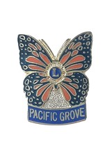 Vintage Lions Club Pacific Grove CA Blue Butterfly Lapel Pin Brooch Pinback - £7.78 GBP