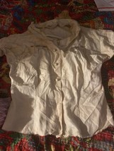 Lili Montez Fabulous Vintage Khaki Silk Blouse Size S/M - £13.41 GBP
