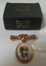 Vintage Avon President&#39;s Recognition Rose Circle Pin Female 1994-1995 - £7.49 GBP
