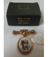 Vintage Avon President&#39;s Recognition Rose Circle Pin Female 1994-1995 - £7.64 GBP