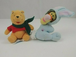 Disney Lot of 2 Winnie The Pooh 4" Plush & Tigger in Bunny Costume 5" Plush - £7.74 GBP