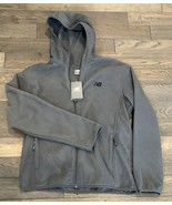 NWT New Balance Mens Small Fleece Hoodie Jacket Gray Full Zip Midweight Cozy - $36.65
