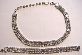 Vintage Weiss Signed Clear Rhinestone Necklace &amp; Bracelet - £107.39 GBP