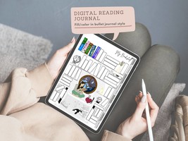 Digital Reading Journal, Reading Tracker, Portrait, Reading Log - £7.08 GBP