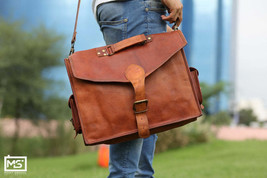 Mens (Goat) Leather Shoulder Bag for Laptop - $200.00