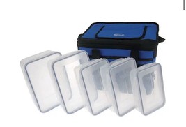 Lock &amp; Lock 5-piece Storage Container Set with Cooler Bag In Blue - £31.31 GBP