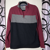 Club Room Mens 1/4-Zip Fleece Pullover Sweatshirt Sweater Multicolor Small - £17.19 GBP
