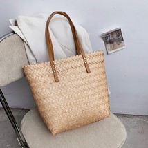 New Summer Straw Shoulder Bags For Women 2022 Handmade Rattan Woven Handbag Bask - £20.42 GBP