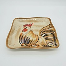 Romalo Rooster Tabletops Gallery Square Collector Decoration Salad Plate... - £13.70 GBP