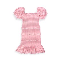 Katie J Nyc Women&#39;s Smocked Gingham Ruffle Hem Dress Size L - $64.35