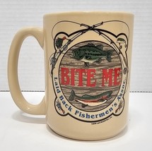 Pre Owned &quot;BITE ME&quot; Fishing Laid Back Fisherman&#39;s Assoc. Coffee Mug Vtg ... - $10.00