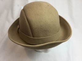 Womens J Crew 100% Wool Bucket Hat Tan sz M/L With FLAW - $20.78