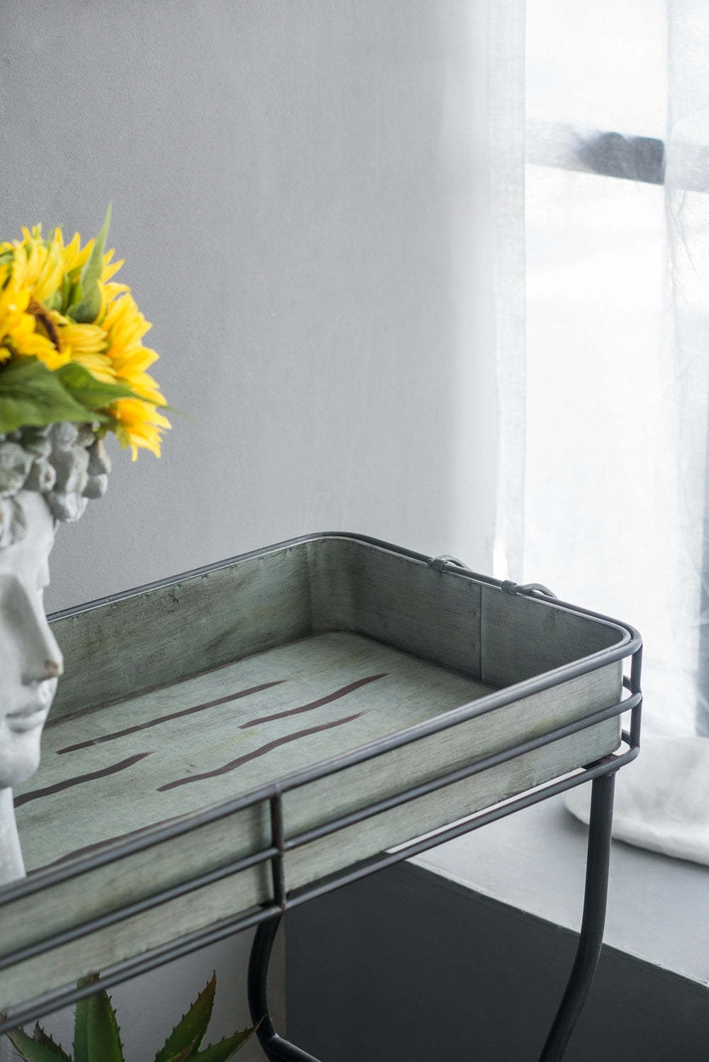 Maggie Galvanized Tray Accent Table 32x15x31' Item image 10